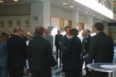 Professor Christensen meeting the Prime Minister Tony Blair in 2002